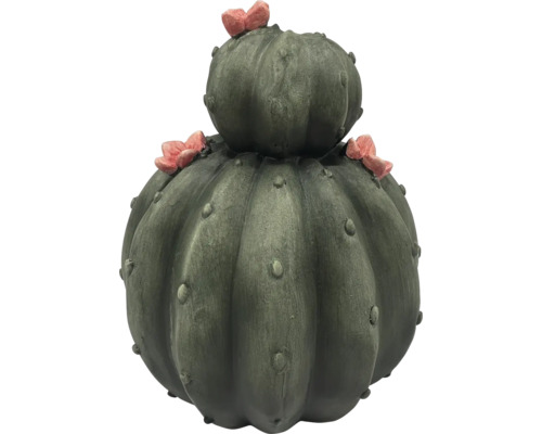 Dekoobjekt Lafiora Kaktus Keramik 25 x 25 x 33 cm grün Dekorativer Kaktus mit Blüten für den Außenbereich
