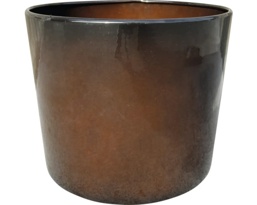 Pflanztopf Zylinder Metall Ø 50 cm H 42 cm braun Blumentopf aus Kunststoff