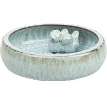 Keramik-Vogeltränke mit Vogel-Dekoration