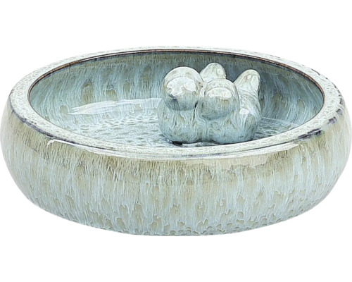 Keramik-Vogeltränke mit Vogel-Dekoration