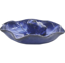 Dekorative Froschfigur in blauer Blattform für den Gartenteich