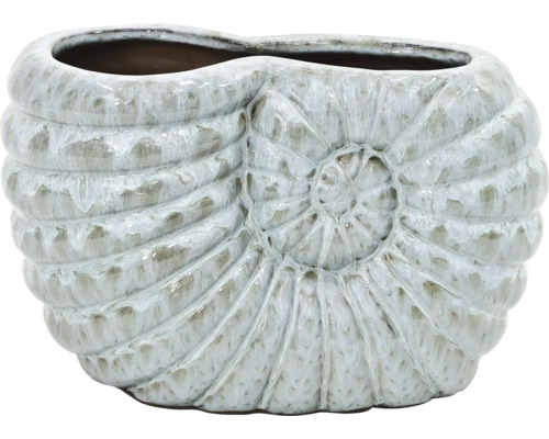 Pflanztopf Lafiora Schnecke Keramik 36,5 x 24,5 x 22,5 cm grau Dekorative Pflanzschale in Schneckenform
