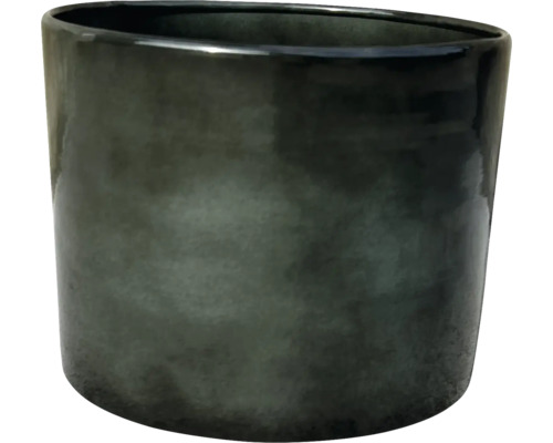 Pflanztopf Zylinder Metall Ø 43 cm H 37 cm blau Pflanzgefäß aus Keramik