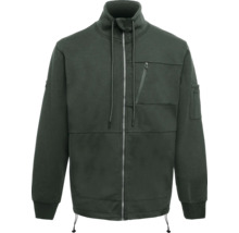 Grüne Sweatjacke mit Reißverschluss und Taschen