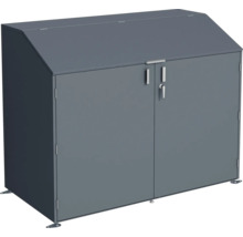 Metall Gerätehaus mit abschließbaren Doppeltüren und schrägem Dach