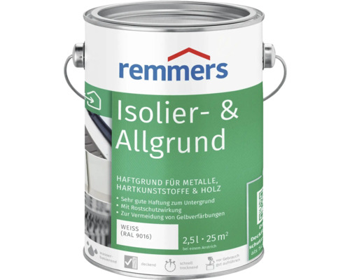 Remmers Isolier und Allgrund Haftgrund für Metalle, Kunststoffe und Holz in einer 2,5 Liter Dose