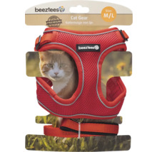 Rotes Katzengeschirr mit Leine der Größe M/L