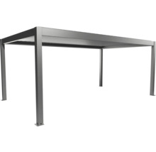 Freistehende, graue Terrassenüberdachung aus Aluminium