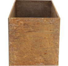 Blumenkasten aus Metall mit Rostoptik