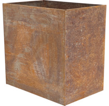 Rechteckiger Pflanzkübel aus Metall mit Rosteffekt