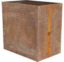 Rechteckiger Pflanzkasten aus Metall mit Rostoptik