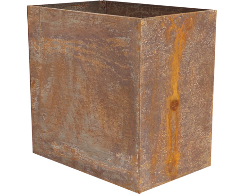 Rechteckiger Pflanzkasten aus Metall mit Rostoptik
