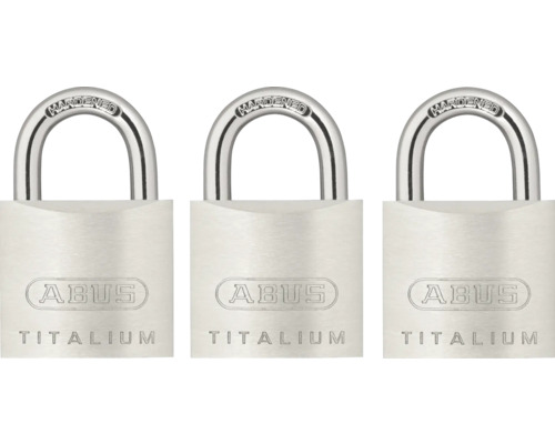 Vorhängeschloss Abus 54TI/30 gleichschließend 3 Stück Drei ABUS Titalium Vorhängeschlösser