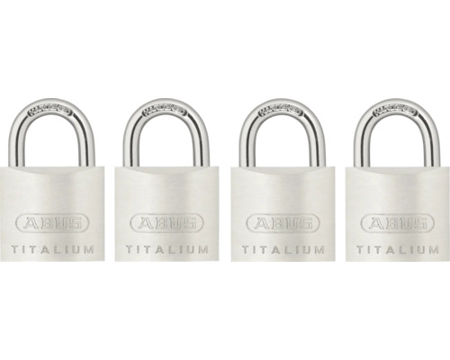 Vorhängeschloss Abus 54TI/40 gleichschließend 4 Stück Vier ABUS Titalium Vorhängeschlösser