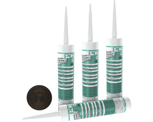 PCI Silcoferm® S Silikon Dichtstoff für innen und aussen dunklebraun 310 ml Mehrere Kartuschen PCI Silcoferm S Dichtstoff und eine angebrochene Kartusche