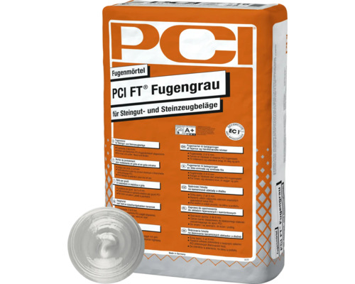 PCI FT® Fugengrau Fugenmörtel für Steingut- und Steinzeugbeläge silbergrau 25 kg PCI Fugenmörtel FT Fugengrau für Steingut- und Steinzeugbeläge