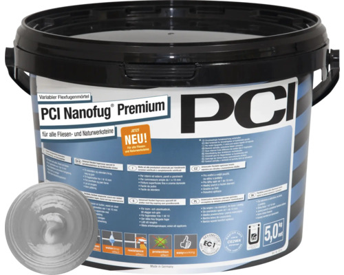 PCI Nanofug® Premium Variabler Flexfugenmörtel für alle Fliesen und Natursteine manhattan 5 kg Eimer PCI Nanofug Premium flexibler Fugenmörtel für Fliesen und Natursteine
