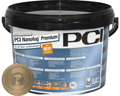 PCI Nanofug Premium flexibler Fugenmörtel für Fliesen und Natursteine im Eimer mit Fliesenfugenmasse