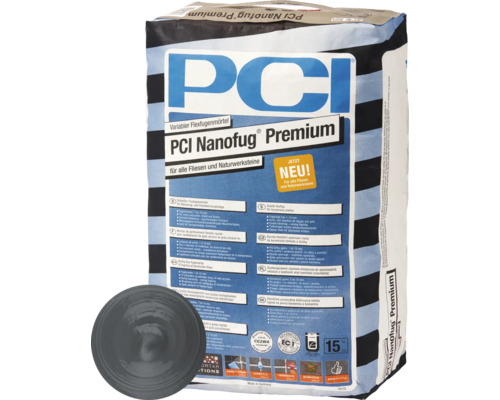 PCI Nanofug® Premium Variabler Flexfugenmörtel für alle Fliesen und Natursteine basalt 15 kg PCI Nanofug Premium flexibler Fugenmörtel im 15 Kilogramm Sack