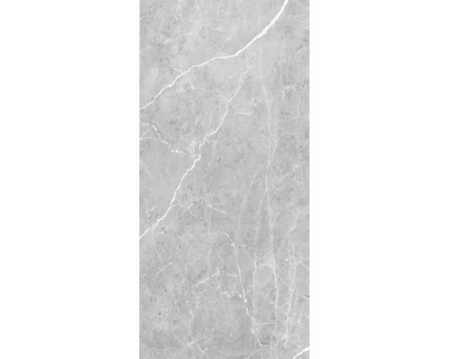 Duschrückwand BREUER Marmoroptik Seidenmatt Grau, Weiß 210 x 150 cm 9482546000178 Graue Fliese mit Marmoroptik