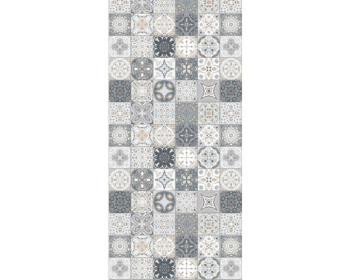 Duschrückwand BREUER Fliesenoptik Mediterran 255 x 125 cm 9482531000198 Fliesenmuster mit verschiedenen geometrischen und floralen Ornamenten