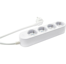 Steckdosenleiste mit vier Anschlüssen und Stecker