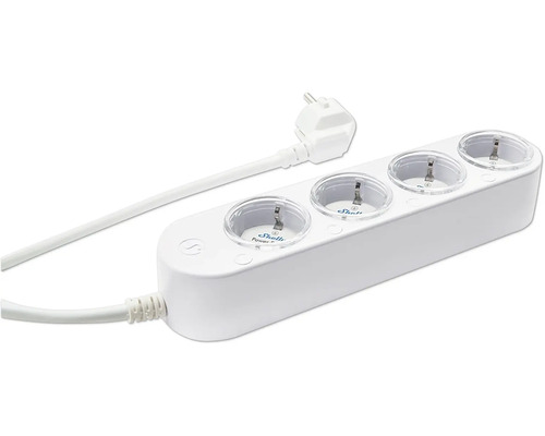 Steckdosenleiste mit vier Anschlüssen und Stecker