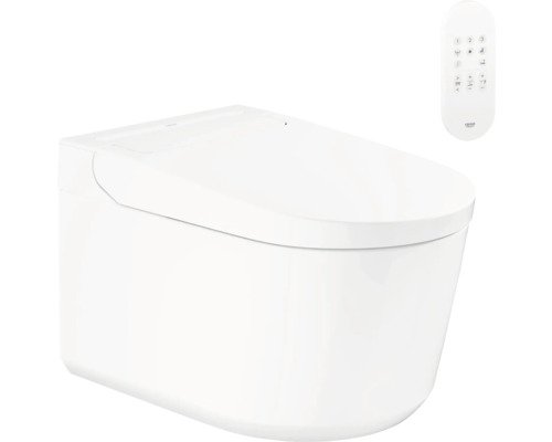 GROHE Dusch-WC Set Sensia Tiefspüler ohne Spülrand mit Hygienedusche weiß glänzend mit Beschichtung mit WC-Sitz 36507SH0 Dusch-WC mit Fernbedienung
