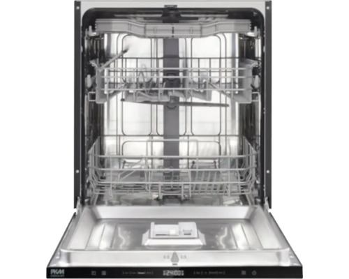 Innenansicht eines offenen Geschirrspülers mit zwei Körben