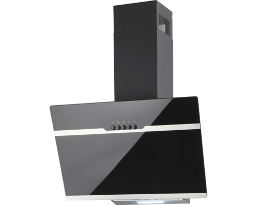 Schwarze Dunstabzugshaube mit Bedienknöpfen