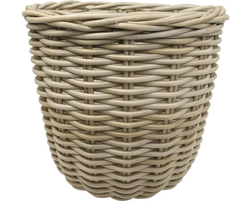 Pflanzkorb Korb Leah mit Henkel Naturfaser 28 x 28 x 28 cm braun Geflochtener Korb aus Rattan