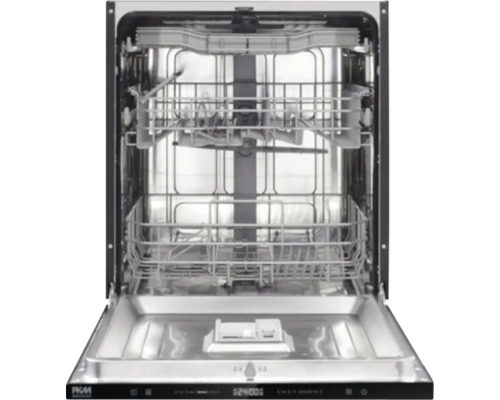 Geöffneter Geschirrspüler mit zwei Spülkörben