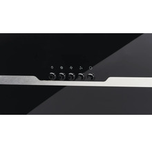 Bedienelemente einer Dunstabzugshaube mit Knöpfen für Beleuchtung und Lüfterstufen