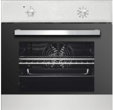 Einbaubackofen mit Temperaturregler und Funktionswahlschalter.