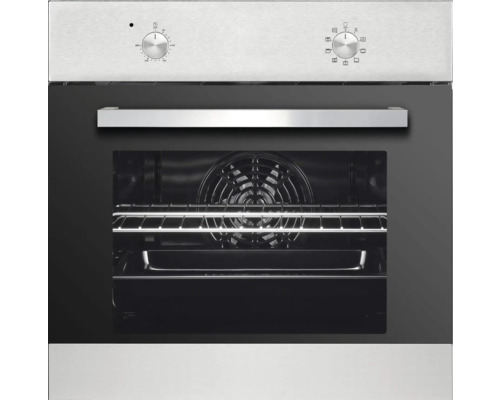 Einbaubackofen mit Temperaturregler und Funktionswahlschalter.