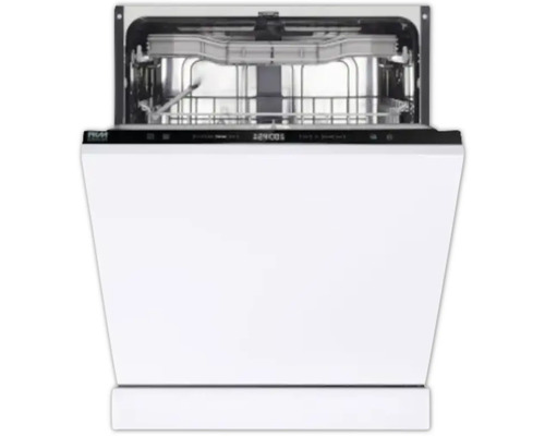 Offene Geschirrspülmaschine mit Innenraum und Bedienfeld