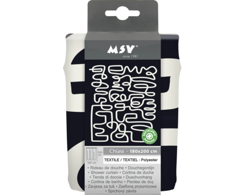Verpackter Duschvorhang aus Polyester, 180 mal 200 Zentimeter