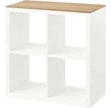 Regal mit vier Fächern und Holzplatte