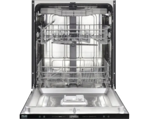 Innenansicht eines Geschirrspülers mit herausgezogenem Geschirrkorb