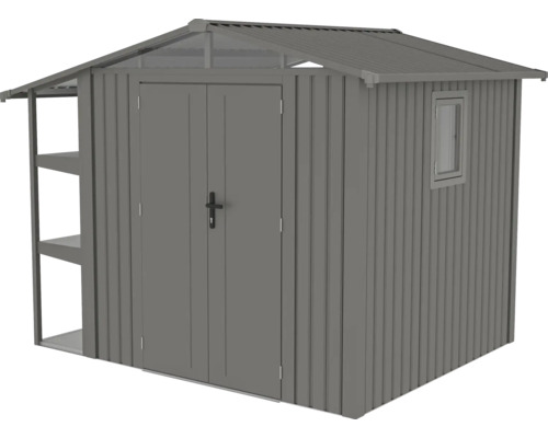 Gartenschuppen mit Fenster, Regalen und Doppeltür