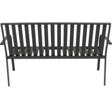 Gartenbank aus Metall mit Armlehnen und Rückenlehne
