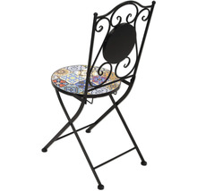 Klappbarer Gartenstuhl mit Mosaiksitzfläche und Metallgestell
