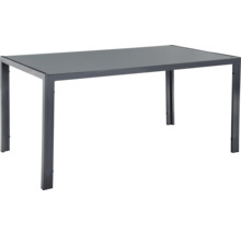 Rechteckiger Esstisch mit Metallgestell und Tischplatte