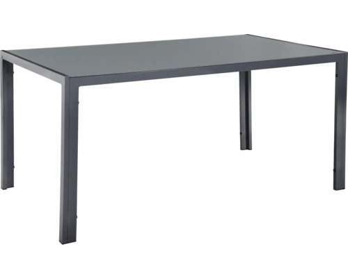 Rechteckiger Esstisch mit Metallgestell und Tischplatte