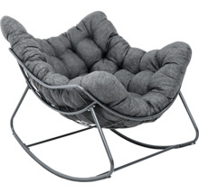 Schaukelstuhl mit Metallgestell und gepolstertem Bezug