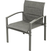 Gartenstuhl mit Armlehnen, Textilbespannung und Metallgestell