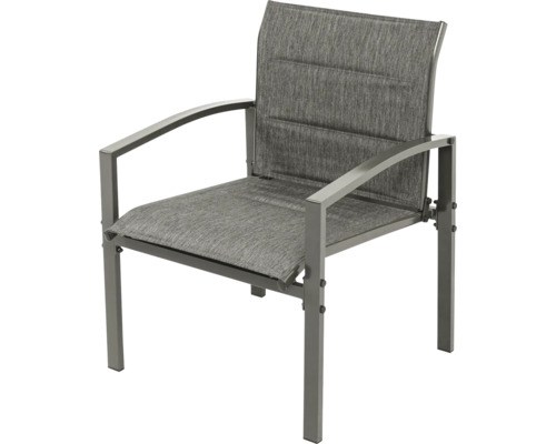 Gartenstuhl mit Armlehnen, Textilbespannung und Metallgestell