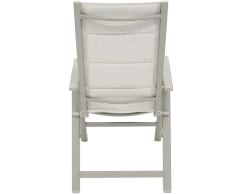 Gartensessel aus Aluminium und Textil von hinten