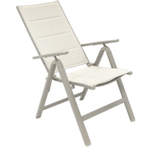 Verstellbarer Gartenstuhl mit Armlehnen und Textilbespannung