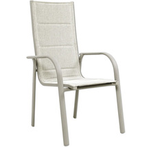 Gartenstuhl mit Armlehnen und hoher Rückenlehne